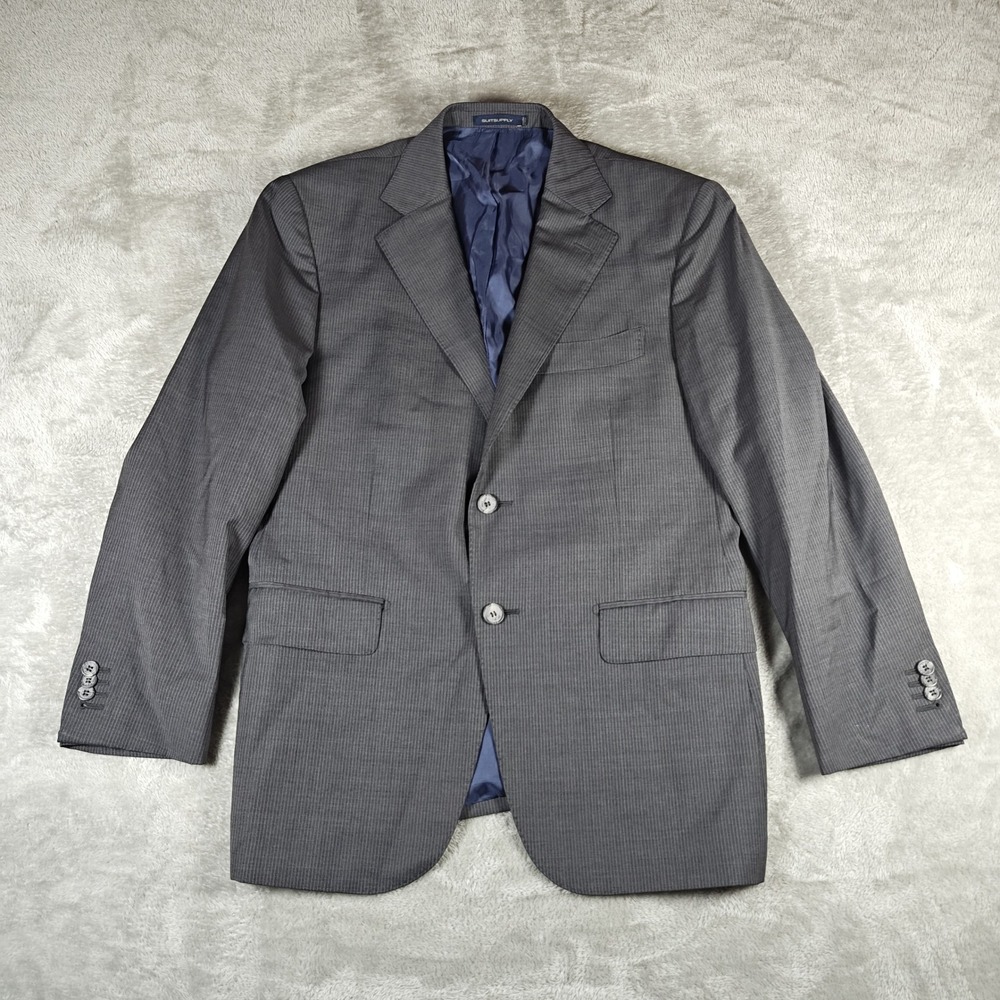 SuitSupply Napoli Blazer Mens 40S Grey Pinstripe Wool Zignone Italy Jacket